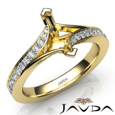 Marquise Diamond Engagement Pave Setting Semi Mount Ring 14k Gold Yellow  (0.35Ct. tw.)