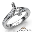 Marquise Diamond Engagement Pave Setting Semi Mount Ring Platinum 950 0.35Ct - javda.com 