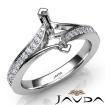 Marquise Diamond Engagement Pave Setting Semi Mount Ring 14k White Gold 0.35Ct - javda.com 