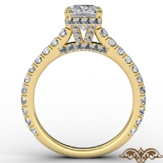 Cathedral Hidden Halo U Pave diamond Ring 14k Gold Yellow