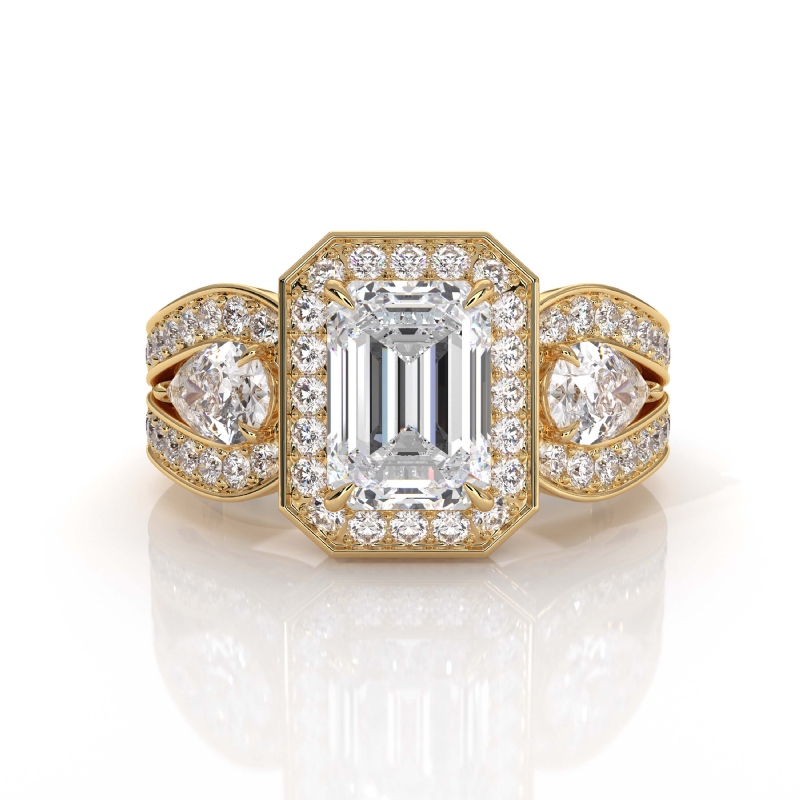  diamond Ring 18k Gold Yellow