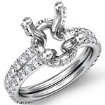 0.65Ct Diamond Semi mount Engagement Half Eternity Style Ring 14k Gold White Setting