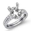0.65Ct Diamond Semi mount Engagement Knot Style Ring 14k White Gold - javda.com 