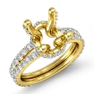 0.65Ct Diamond Semi mount Engagement Knot Style Ring 14k Yellow Gold - javda.com 