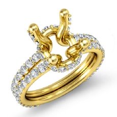 Diamond Semi mount Engagement Knot Style Ring 18k Gold Yellow (0.65Ct. tw.)