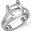 0.45Ct Cushion Diamond Engagement Split Shank Ring 14k Gold White Semi Mount Setting