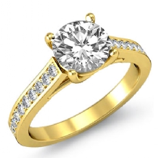 Trellis Style Pave diamond Ring 14k Gold Yellow