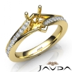 Pave Setting Diamond Engagement Pear Semi Mount Ring 18k Yellow Gold 0.35Ct - javda.com 