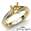 Heart Diamond Engagement Pave Set 14k Yellow Gold Heart Semi Mount Ring 0.35Ct - javda.com 