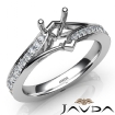 Heart Diamond Engagement Pave Set 14k White Gold Heart Semi Mount Ring 0.35Ct - javda.com 