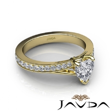 Pave Setting Side Stone diamond Ring 18k Gold Yellow