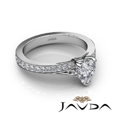 Pave Setting Side Stone diamond Ring Platinum 950