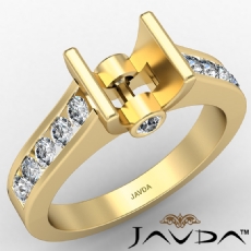 Wedding Diamond Women's Ring Bezel Setting 14k Gold Yellow Asscher Semi Mount (0.5Ct. tw.)