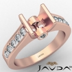 0.5Ct Wedding Diamond Women's Ring Bezel Setting 18k Rose Gold Asscher Semi Mount - javda.com 