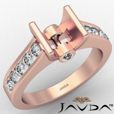 Wedding Diamond Women's Ring Bezel Setting 14k Rose Gold Asscher Semi Mount (0.5Ct. tw.)