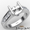 0.5Ct Wedding Diamond Women's Ring Bezel Setting 14k White Gold Asscher Semi Mount - javda.com 