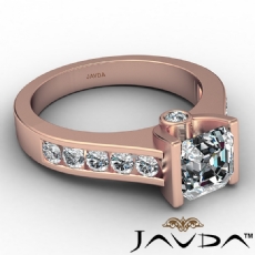 Channel Set Shank Bezel Accent diamond Ring 14k Rose Gold