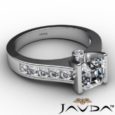 Channel Set Shank Bezel Accent diamond Ring Platinum 950