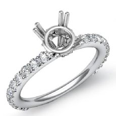 0.45Ct Round Diamond 4 Prong Engagement Ring Setting 14K White Gold Semi Mount