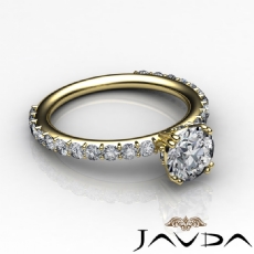 Double Prong Set Side Stone diamond Ring 14k Gold Yellow