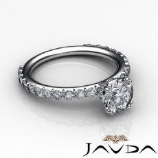 Double Prong Set Side Stone diamond Ring 14k Gold White
