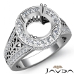 Round Diamond Engagement Ring Pave Setting 14k White Gold Wedding Band 1.35Ct - javda.com 