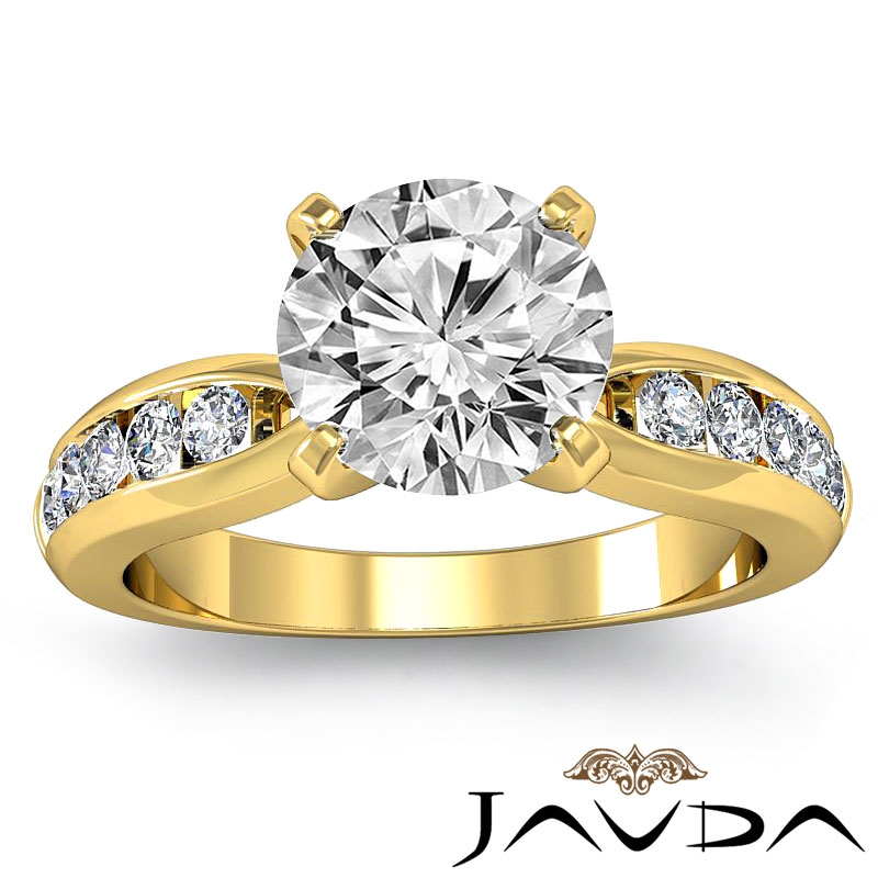 Pinched Shank 4 Prong Peg Head diamond Ring 14k Gold Yellow