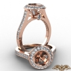Halo Pave Setting Diamond Engagement Ring 18k Rose Gold Round Semi Mount 0.47Ct - javda.com 