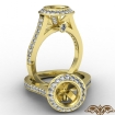 Halo Pave Setting Diamond Engagement Ring 18k Yellow Gold Round Semi Mount 0.47Ct - javda.com 
