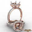 0.6Ct Pave Diamond Vintage Engagement Ring 18k Rose Gold Halo Setting Semi Mount - javda.com 