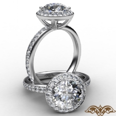 Halo Pave Basket Set Eternity diamond Ring 14k Gold White