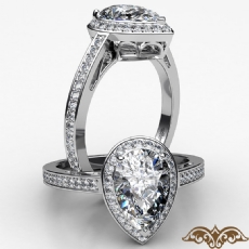 Halo Pave Set Filigree Design diamond Ring Platinum 950