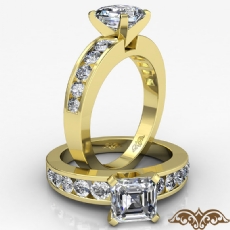 Graduated Channel Set diamond Ring 14k Gold Yellow