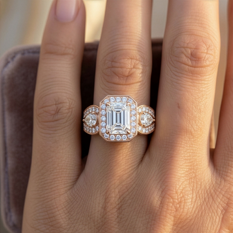  diamond Ring 18k Rose Gold