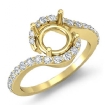 Diamond Engagement Ring Round Shape SemiMount 18k Yellow Gold Halo Setting 0.35Ct - javda.com 