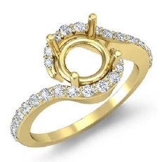 Diamond Engagement Ring Round Shape SemiMount 18k Gold Yellow Halo Setting  (0.35Ct. tw.)