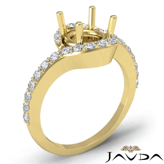 Diamond Engagement Ring Round Shape SemiMount 18k Gold Yellow Halo Setting 0.35Ct