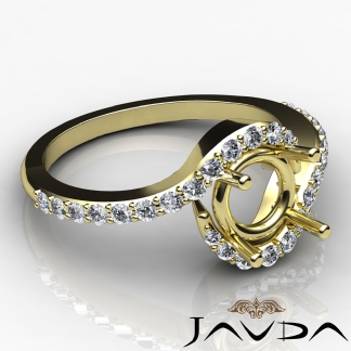 Diamond Engagement Ring Round Shape SemiMount 18k Gold Yellow Halo Setting 0.35Ct