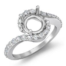 Diamond Engagement Ring Round Shape SemiMount 14k White Gold Halo Setting 0.35Ct