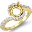 Diamond Engagement Ring Round Shape SemiMount 18k Gold Yellow Halo Setting 0.35Ct