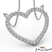 Open Heart Frame Pendant Necklace In 14k Gold White Round Diamonds 1Ct
