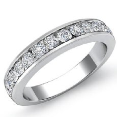 Womens Matching Half Wedding Band Round Diamond 14k White Gold 0.5Ctw