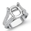 1.39Ct Cushion Diamond Engagement Women Semi Mount Ring Pave setting 14k White Gold - javda.com 