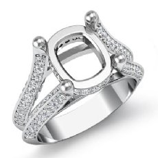 1.20Ct Cushion Diamond Engagement Women Semi Mount Ring Pave setting 14K Wh Gold