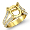 1.2Ct Cushion Diamond Engagement Women Semi Mount Ring Pave setting 14k Yellow Gold - javda.com 