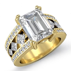 Bezel Set Double Prong diamond Ring 14k Gold Yellow