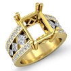 1.25Ct Princess Round Diamond Engagement Ring Emerald Semi Mount 18k Yellow Gold - javda.com 