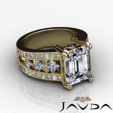 Bezel Set Classic Side Stone diamond Ring 18k Gold Yellow