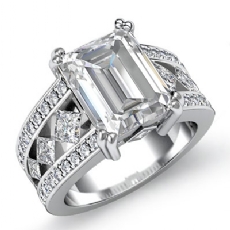 Bezel Set Classic Side Stone diamond Ring 14k Gold White