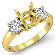 Round Diamond 3 Stone Semi Mount Engagement Ring 14k Gold Yellow  (0.5Ct. tw.)